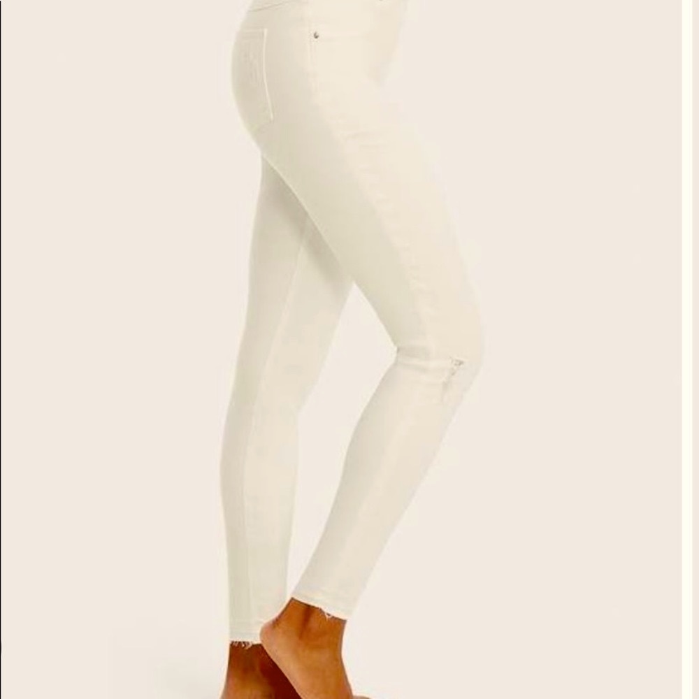 Spanx white distressed jean.
